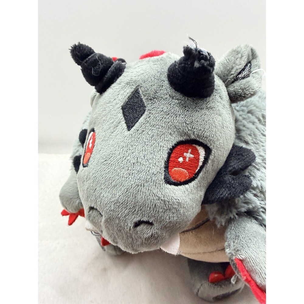 Squishable Gray, Black & Red Dragon Plush 10” Soft Stuffed Animal Toy Sewn Eyes - Picture 6 of 12